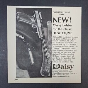 1966‎ Daisy Mfg Company CO2-200 BB Gun Pistol Holster Vintage Print Ad Rogers AR